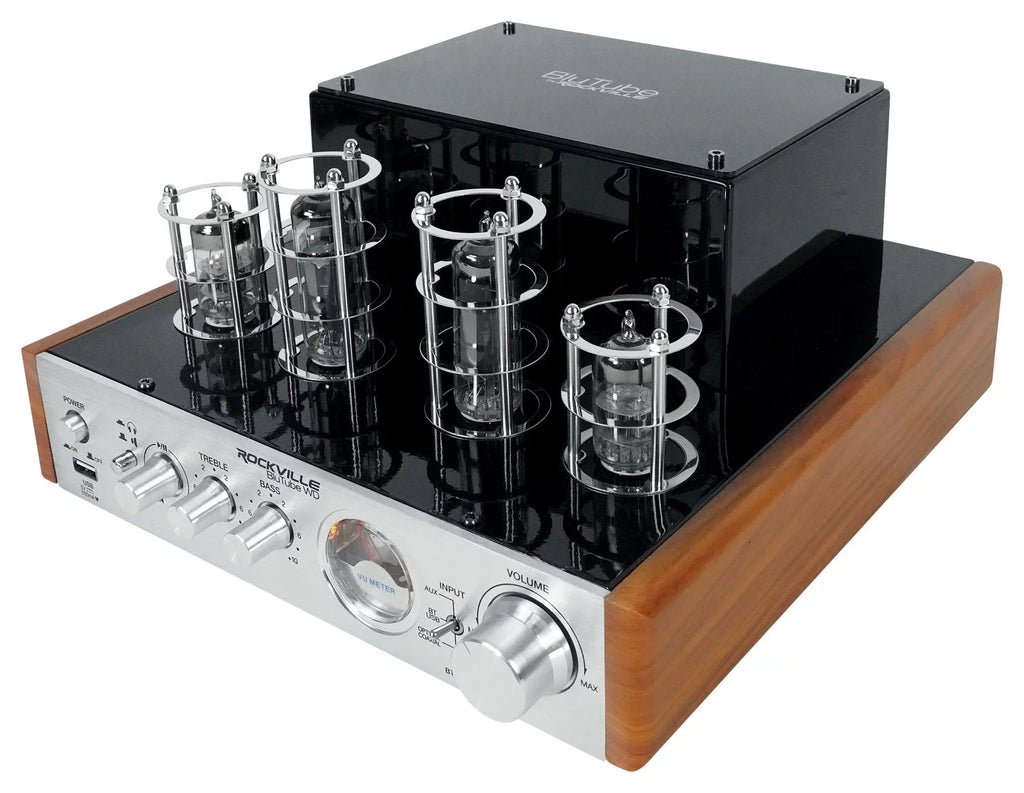 BluTube Bluetooth Rockville Tube Receiver WD + Speakers Amplifier/Home (2) Tower