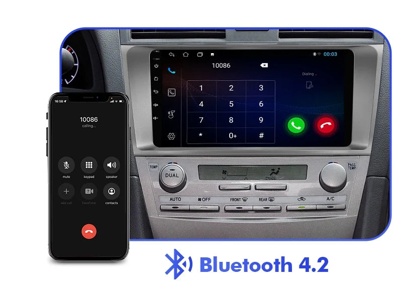 Inch Control/Backup Radio 9 Wireless Built-in for Toyota 10 Android Auto/GPS/Bluetooth/FM/AUX-in/Steering 2+32G Touchscreen Carmy Stereo Camera Double Car Carplay/Android Wheel with 2006-2011 Din