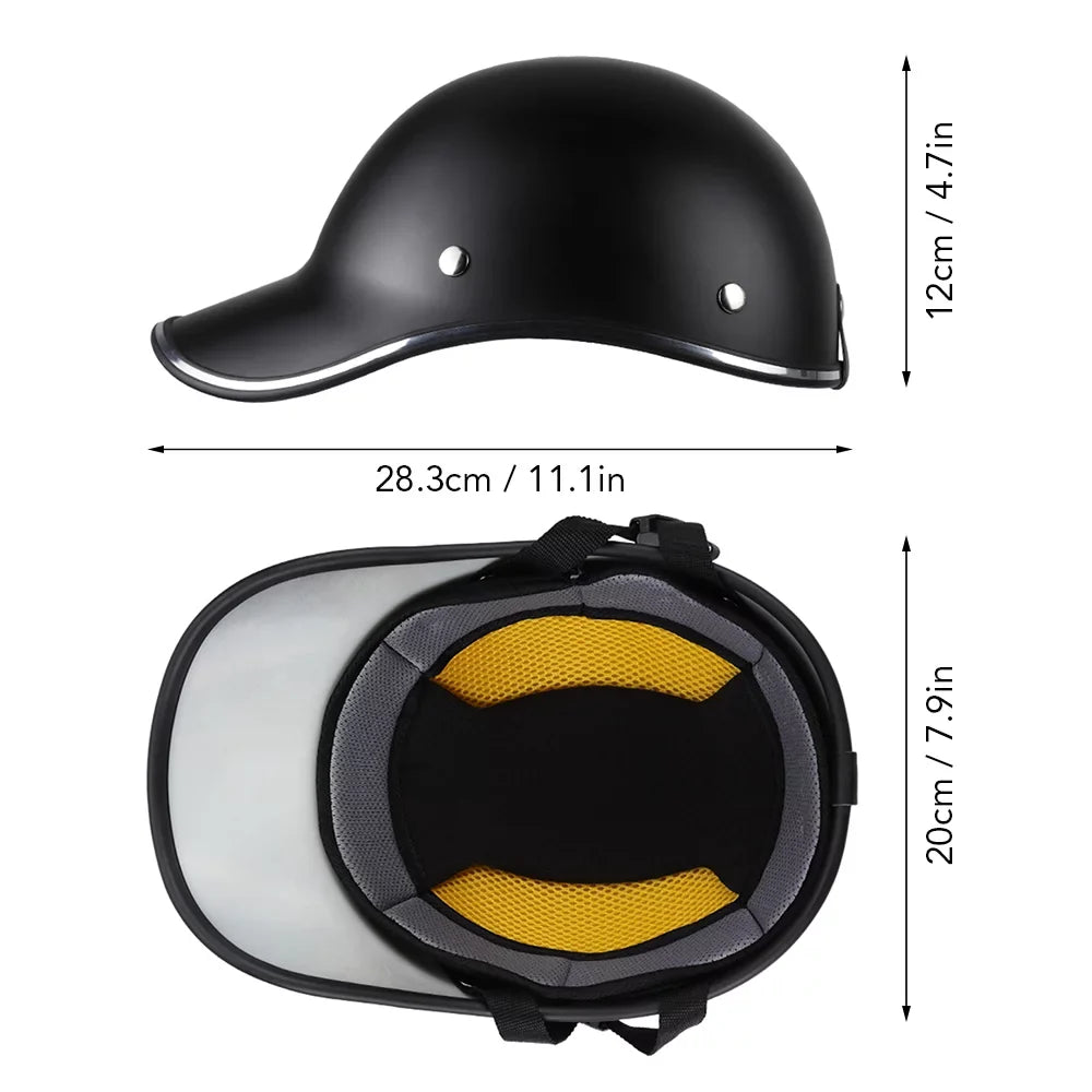 Baseball Helmet Men and Suitable Bike, for Cap for Adults - Women Motorcycle, Half and
