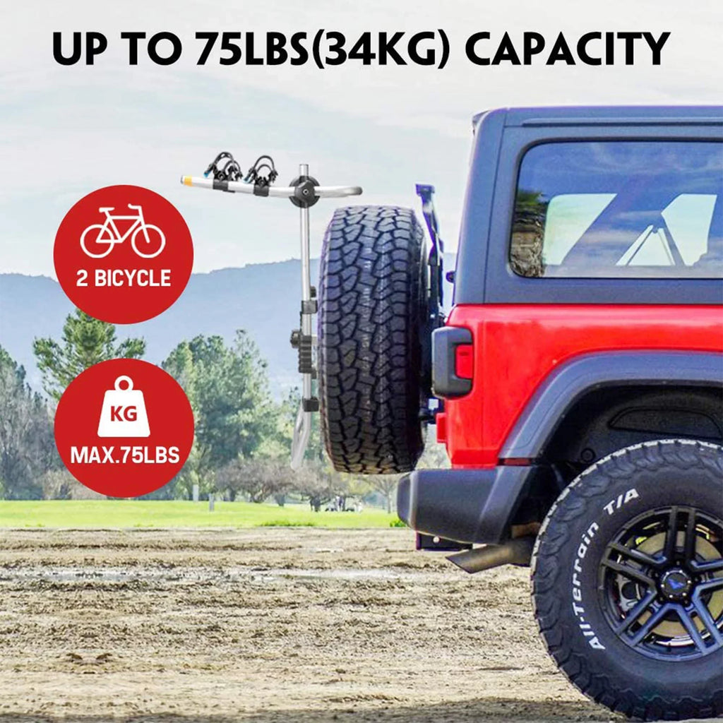 75 Rack Black 2 Bolt Fieryred Pound Tire Bike On Capacity, Spare w/