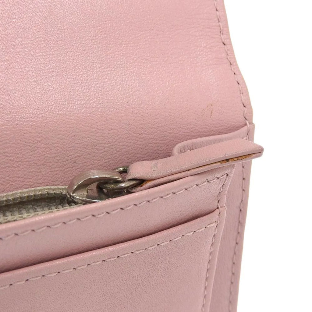 logo Pre-Owned mark here long A48651 caviar bi-fold CHANEL wallet 16 (Good) series Chanel skin pink