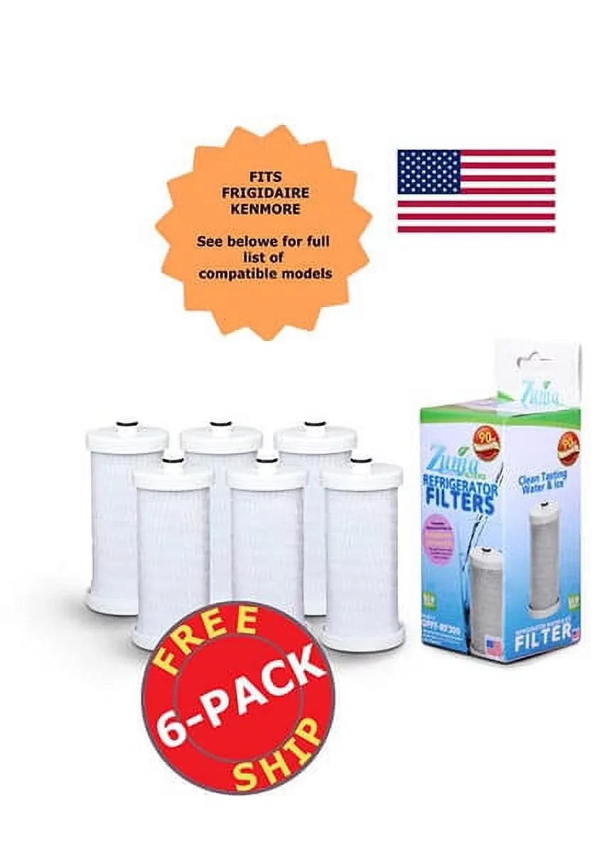 Brand U.S.A. Compatible , , # - 6 in Filter OPFF-RF300 Water Ice and RG100 Made ZUMA with Frigidaire® , - design Pack
