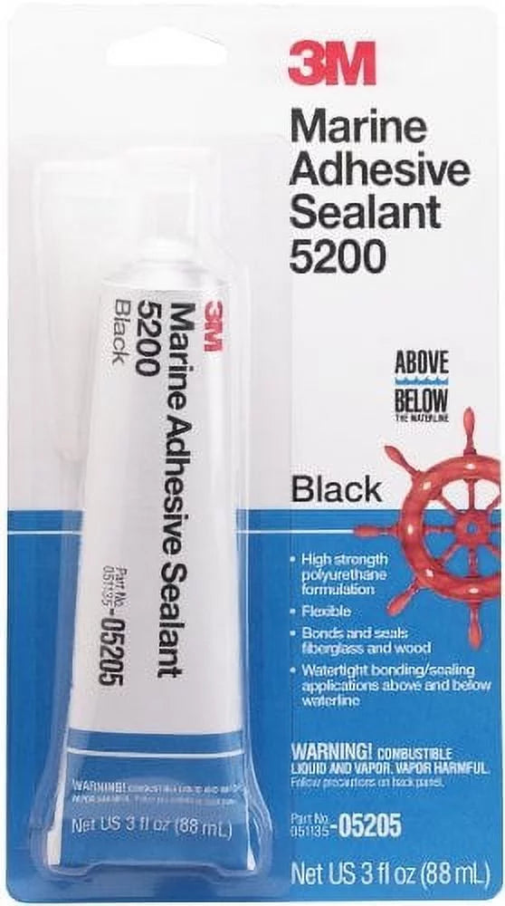 adhesive 5200 oz marine 3 sealant, 3m black,