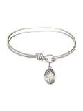 St. Bangle 3/4 Silver Oval Hildegard 5 inch in Hook Eye Sterling w/ von Bingen Bracelet
