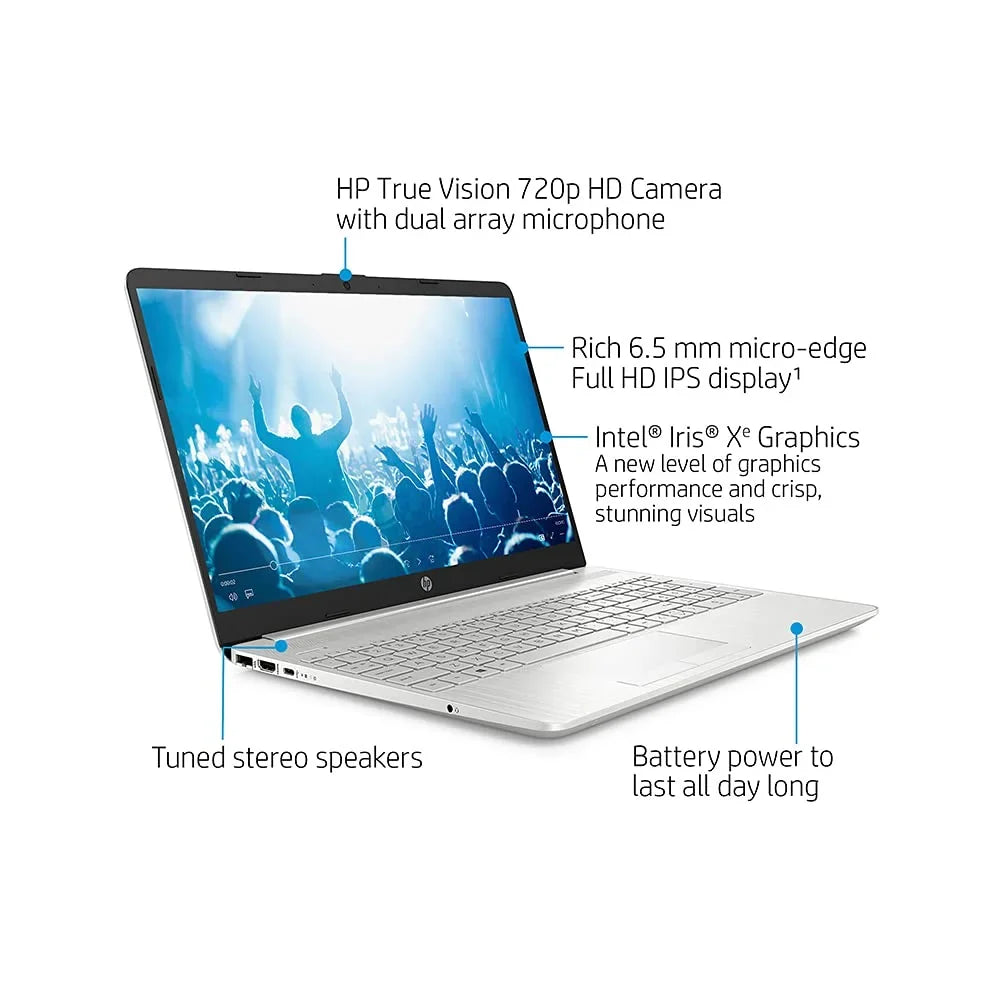 512GB Windows SSD, Silver, Iris DDR4 2021 Core PCIe Stereo HD Gen Intel Xe 10, FHD USB Graphics, 12GB i7-1065g7), 11th Card Speakers, Intel 32GB Computer, RAM, Webcam, Laptop i5-1135G7(Beats 15.6
