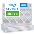 MERV Air Filter, Pleated Furnace 14x18x1 Filter, Pack 8 Air 6 AC Aerostar