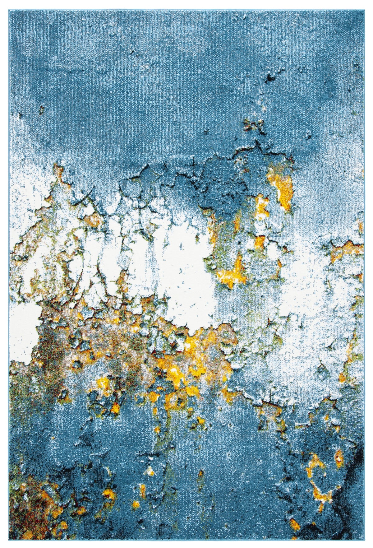 Area Glacier Rug, 5', SAFAVIEH 2'7" Blue/Gold Nazca Abstract x