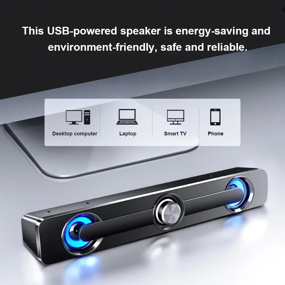 Audio Sound Stereo Subwoofer for Powerful Bass Laptop Speaker, Bar Wired Tablet Radirus Surround Box for Audio Computer Home Equipment Theater-Like MP3 Phone Quality PC V-111 Speaker, MP4, USB