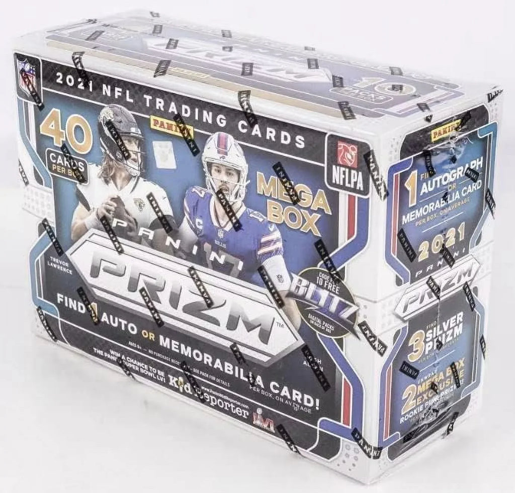 ONE card) Memorabilia Autograph NFL 2021 MEGA cards/bx Football Panini incl. (40 Prizm or Box