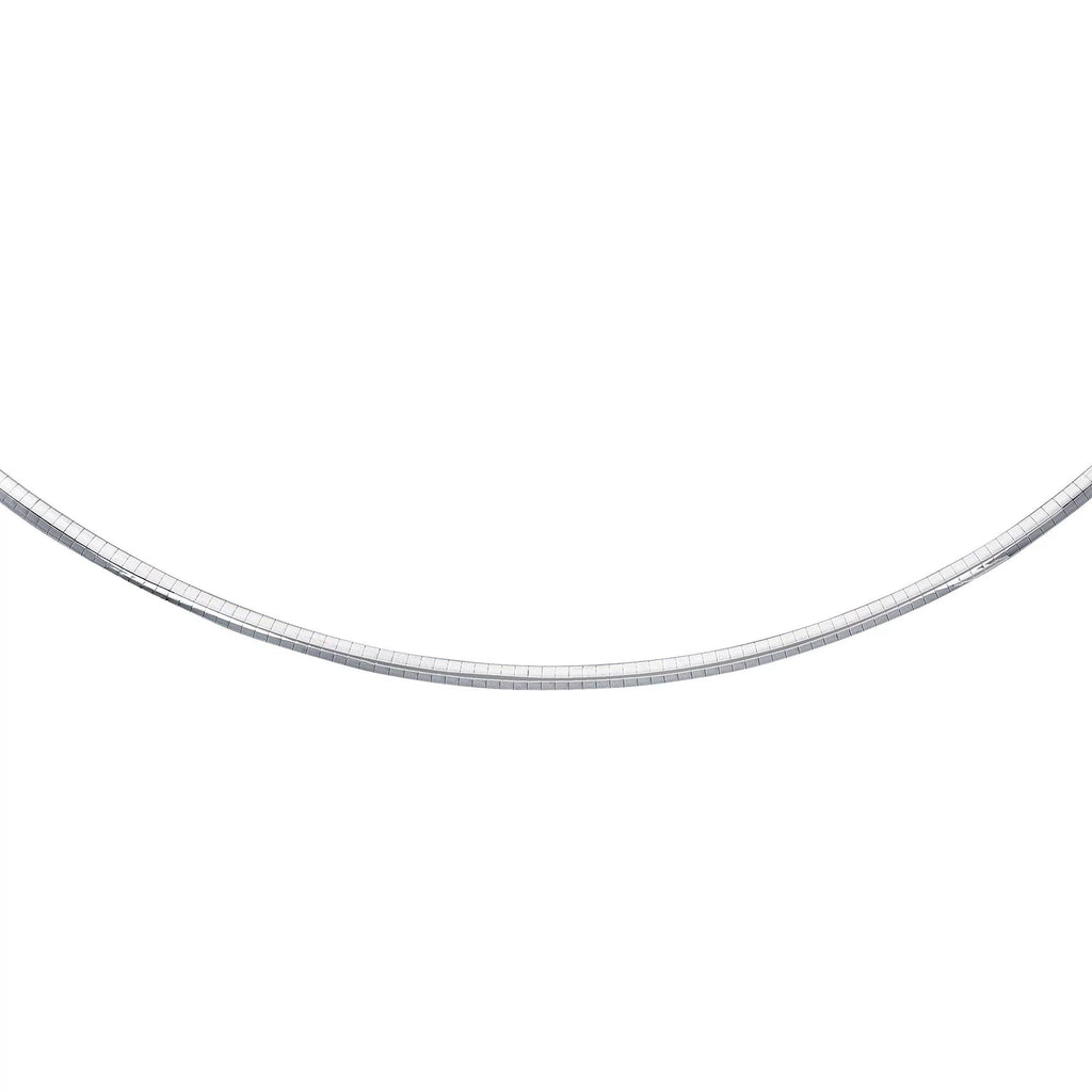 Omega w/Lobster Clasp mm Rhodium Claw JewelStop Classic 18" 4 Necklace Round Silver Sterling
