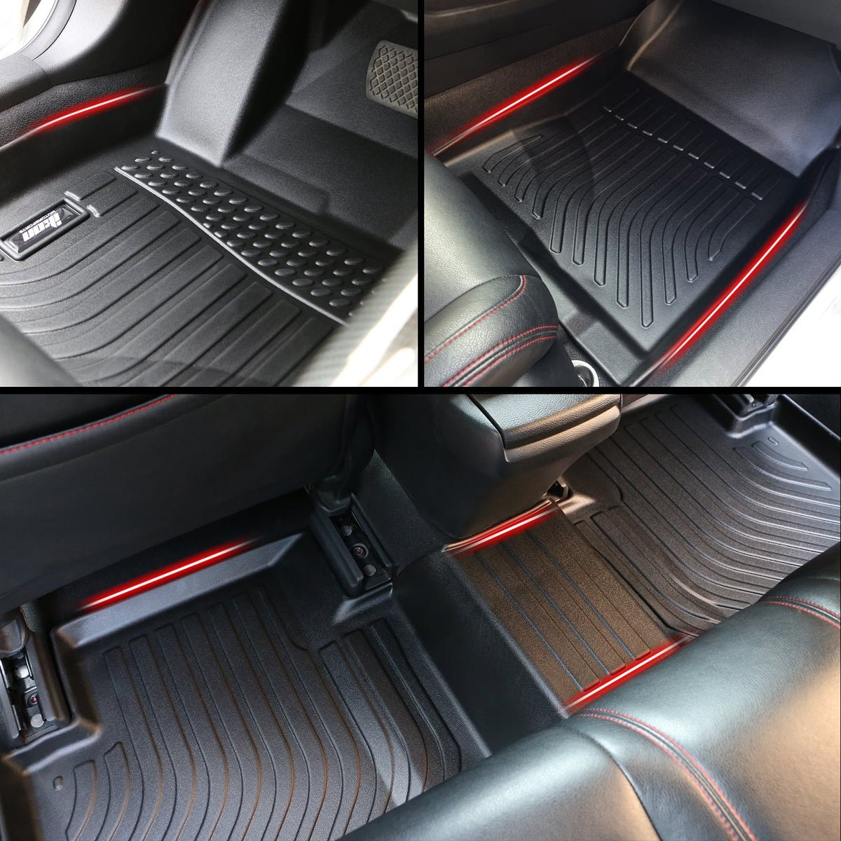 with Mats Trunk Weather Full Mat Ikon All TPE Cargo + Floor U11 X1 Rear Interior Car Compatible Set 3D 2023-2024 BMW Tray 4PC Mats Waterproof Liners Black Motorsports Accessories Floor Anti-Slip Trunk