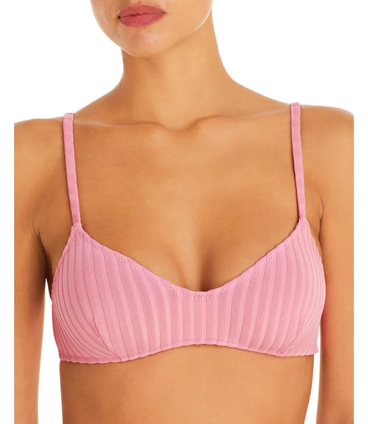 Striped Solid & The Pink, Ribbed Medium Bikini Top, Rachel