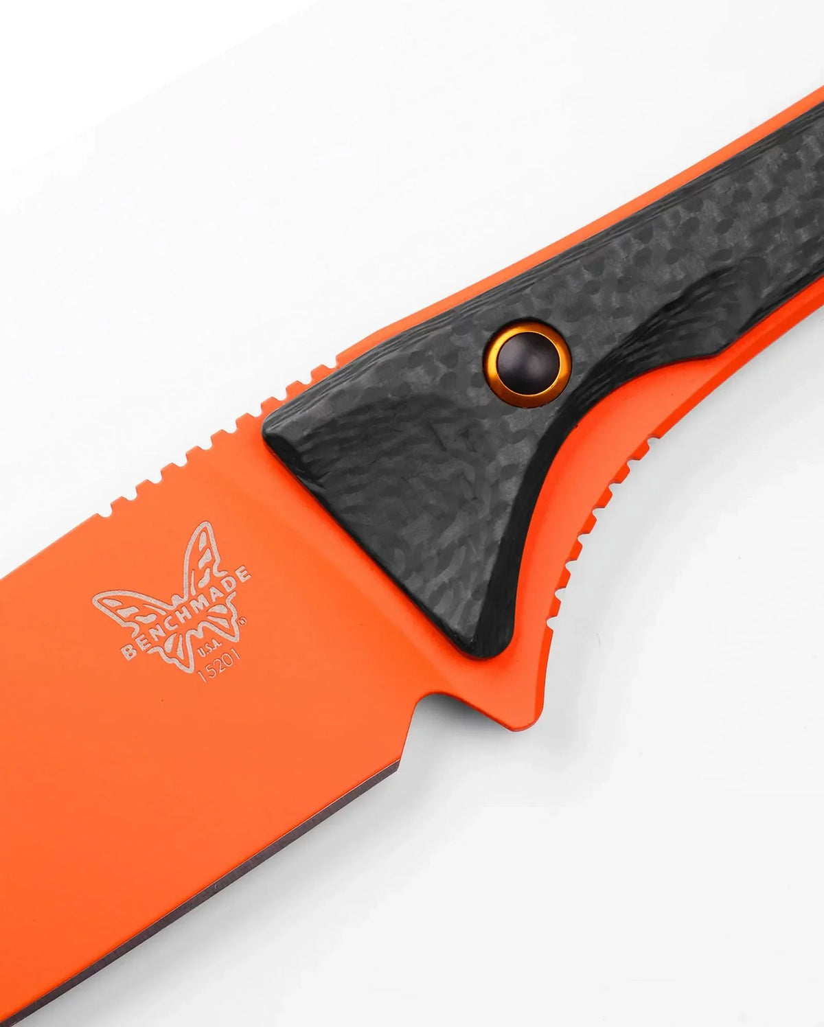 Cerakote 15201OR CPM-S90V Fixed Blade Fiber 3.08" Altitude Carbon Knife Benchmade Orange Handle