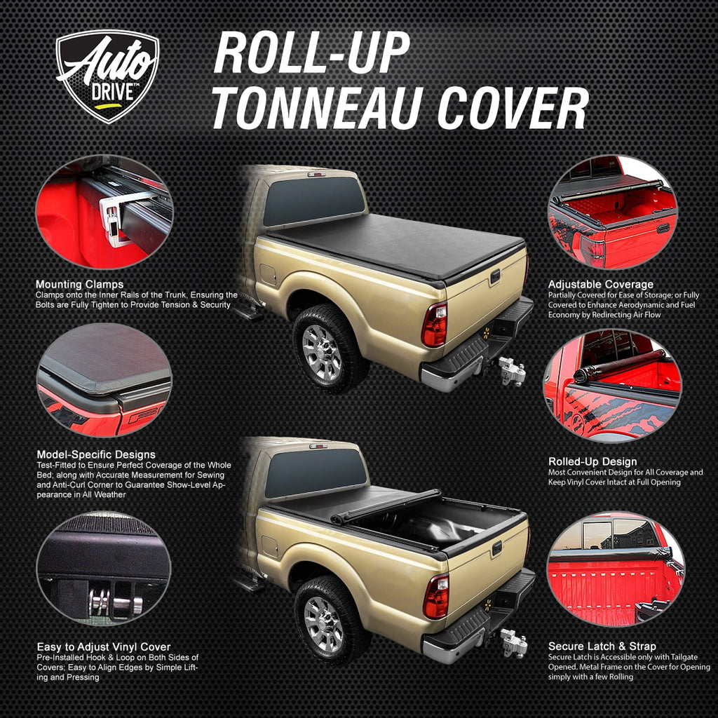 Ram Dodge Drive 02-18 Auto Roll Cover 1500 Soft Tonneau 6.5Ft Bed Truck Bed up Fits