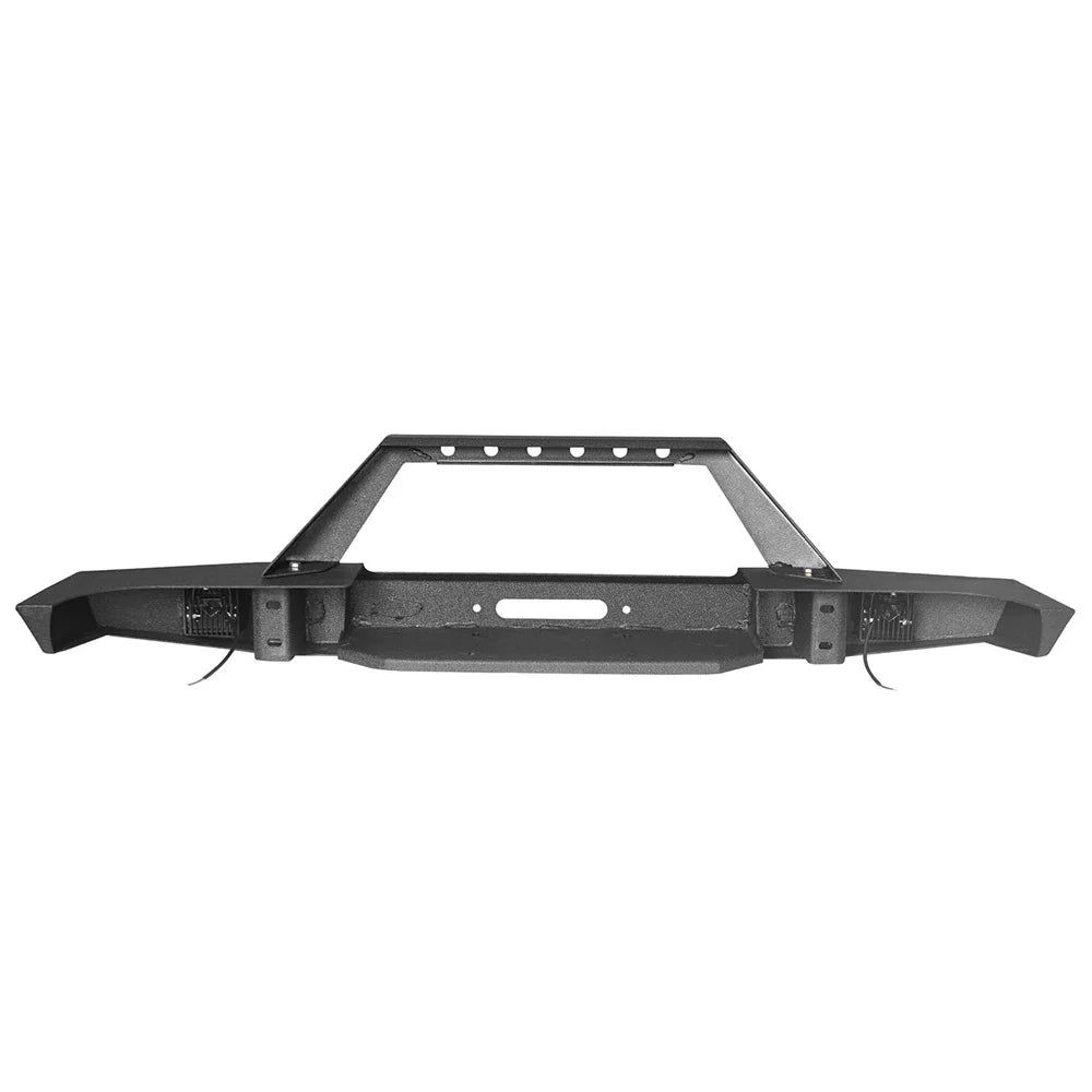 LED W/ Road Winch Front Steel Bumper & Jeep Cherokee XJ Fit 1984-2001 Hooke Spotlights Plate