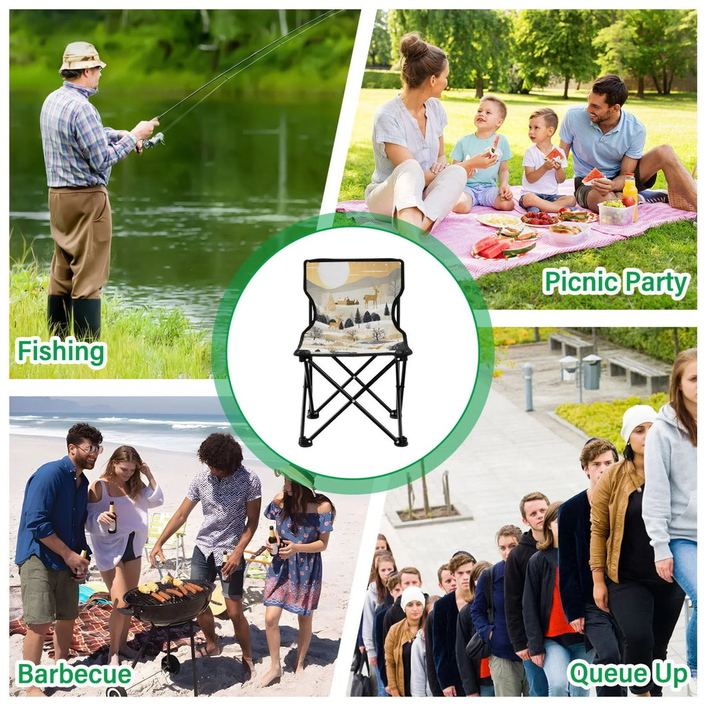 Bag Lawn Forest Golden Chair Chair Chair Beach Carry Camping Portable Kids Folding Deers in Chair Small with Fishing Outdoor for
