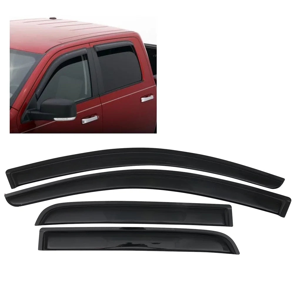 2020 2014 Guard Hatchback 2016 Mirage Visors Windshield Ikon Compatible Vent 14-23 Set 2019 Window 2015 Acrylic Deflector Rain Outside 2021 with Motorsports Mitsubishi 2018 Mount 4Pc 2017