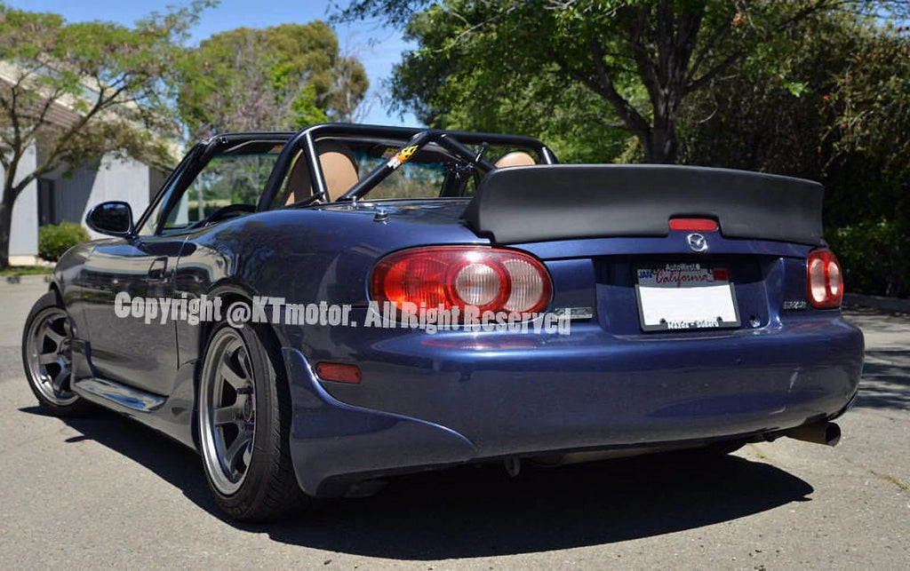 MX5 Black Rear NB Mazda Spoiler | Trunk 1999-2005 Bunny EOS Style Fiberglass Miata Rocket for Lid Wing Primer Replacement