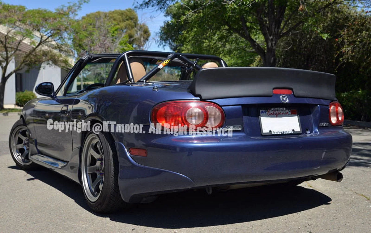 MX5 Black Rear NB Mazda Spoiler | Trunk 1999-2005 Bunny EOS Style Fiberglass Miata Rocket for Lid Wing Primer Replacement