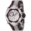 Watch, Burgundy, Dial Silver Chronograph White Gladiator & Womens Quartz