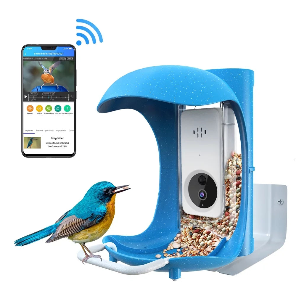 Notification, Recognition App Battery , Wild Feeder Camera, Feeder, Bird Automatic Bird House+ with Outdoor Smart Bird AI Bird Sensing, Rechargeable