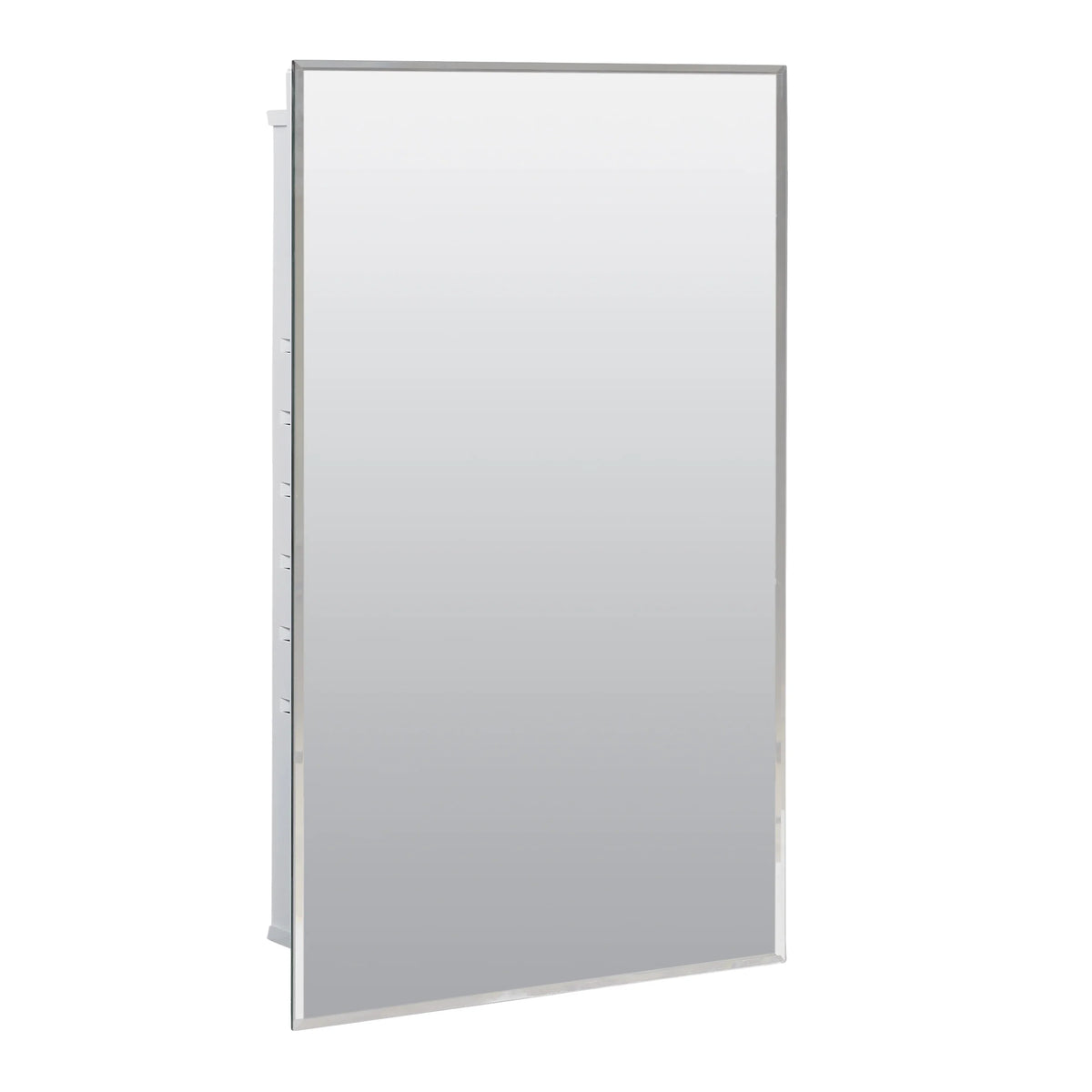 Surface-Mount 16" 26", Rectangle Medicine Steel Cabinet, Home Recessed Mirror x Zenna Frameless or