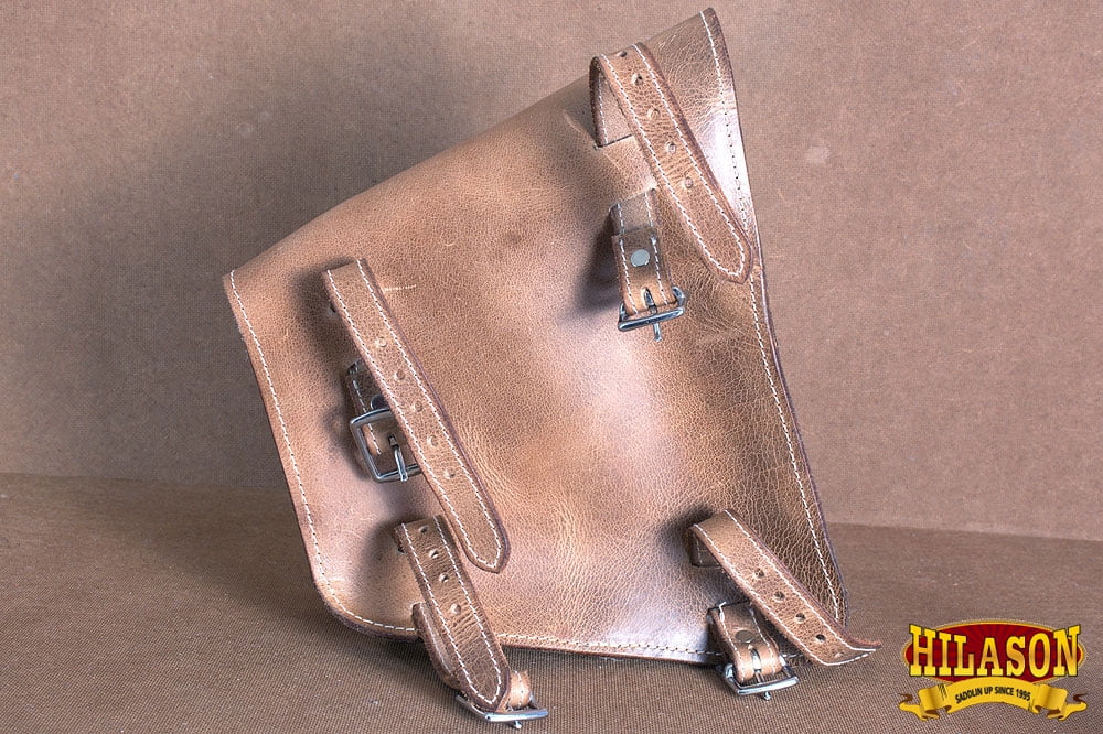 Motorcycle Bike Side Leather Saddle 89HS Rigid Softail Hilason Bag Right
