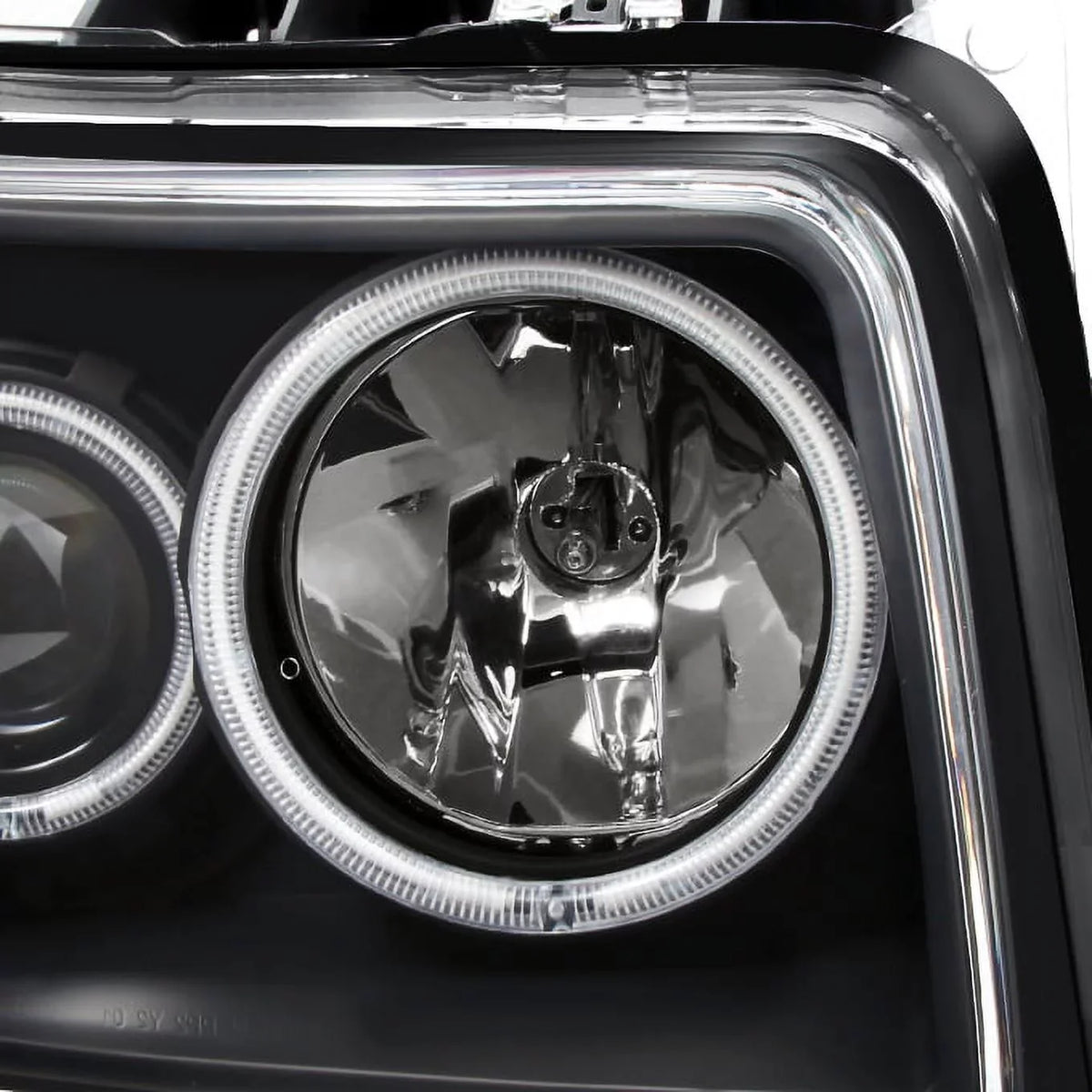 Nitro Black 2007-2012 + LED Tail Red Lights CCFL AKKON - For Halo Dual Combo Signal Dark Headlights Projector