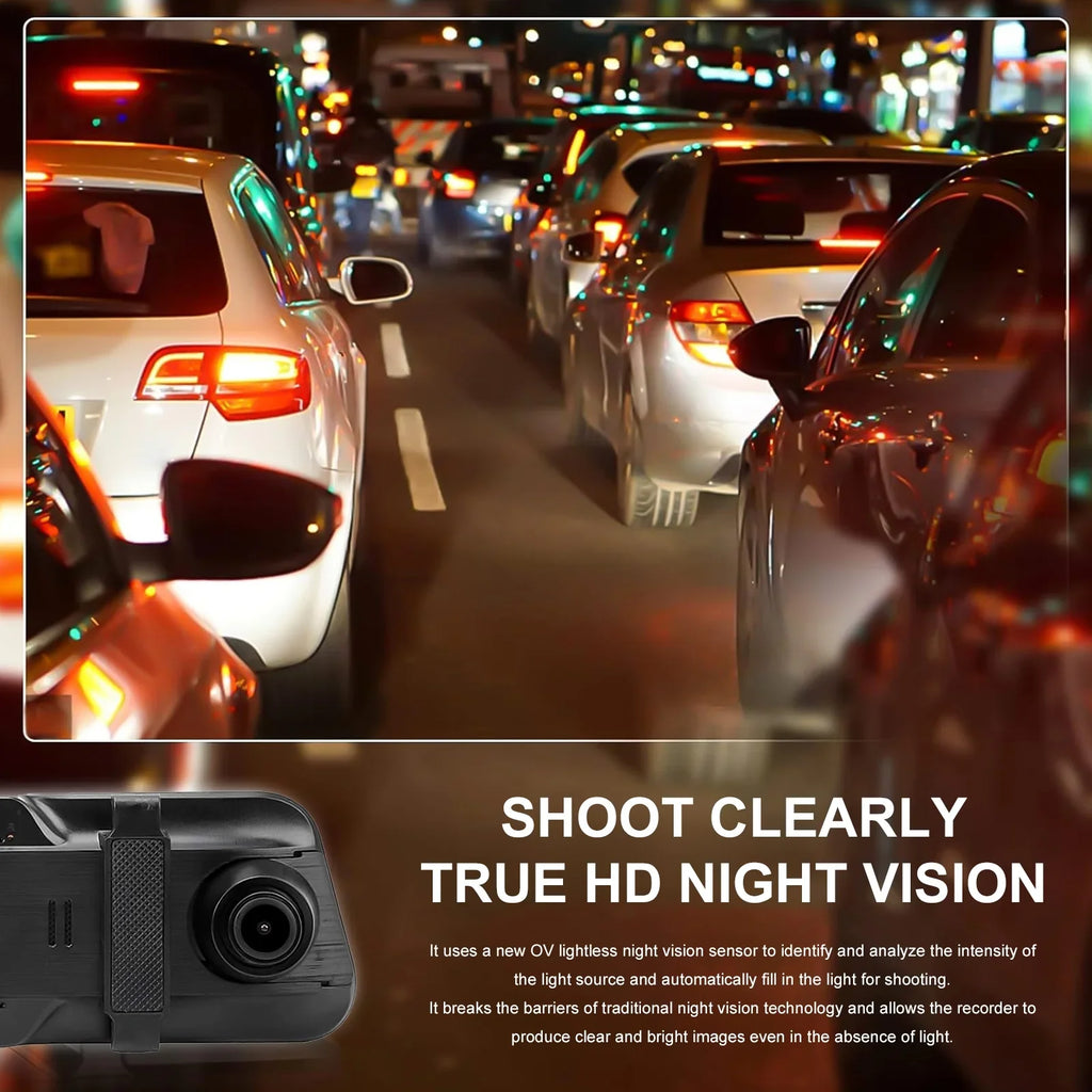 Rear, for Parking Mode Front Angle, Camera Card, 24H Vision, 10Inch Free Night 170°Wide Dash 1080P WDR, Cars, IPS Screen Cam Dash Full 32GB HD
