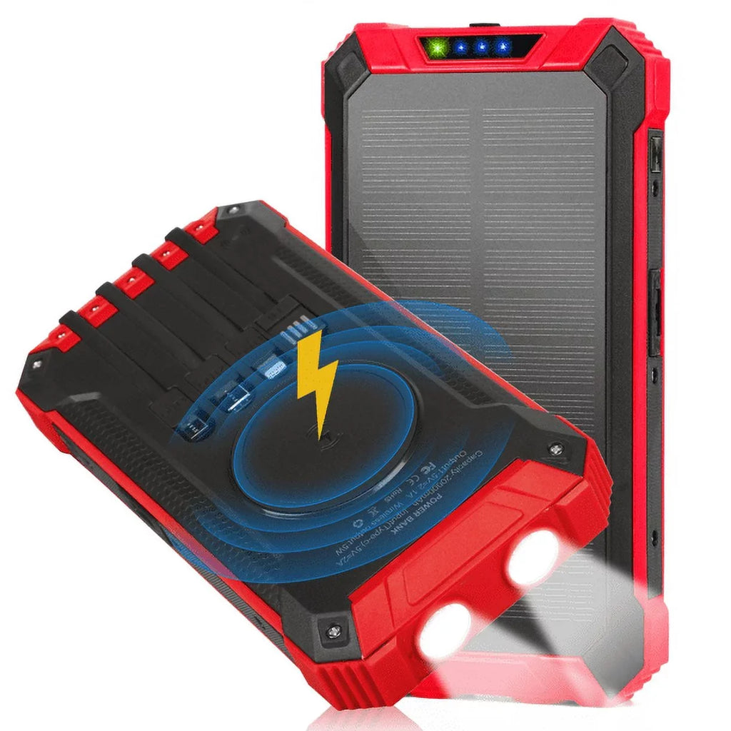 Charger IPX4 with 5V/3A Flashlight Bank 20000mAh Ulefone Qi LED Power For 6 4 Outputs 9 Waterproof Inputs C 3 Armor Battery Cables Port Built-in 15W External Solar Solar USB Wireless Portable