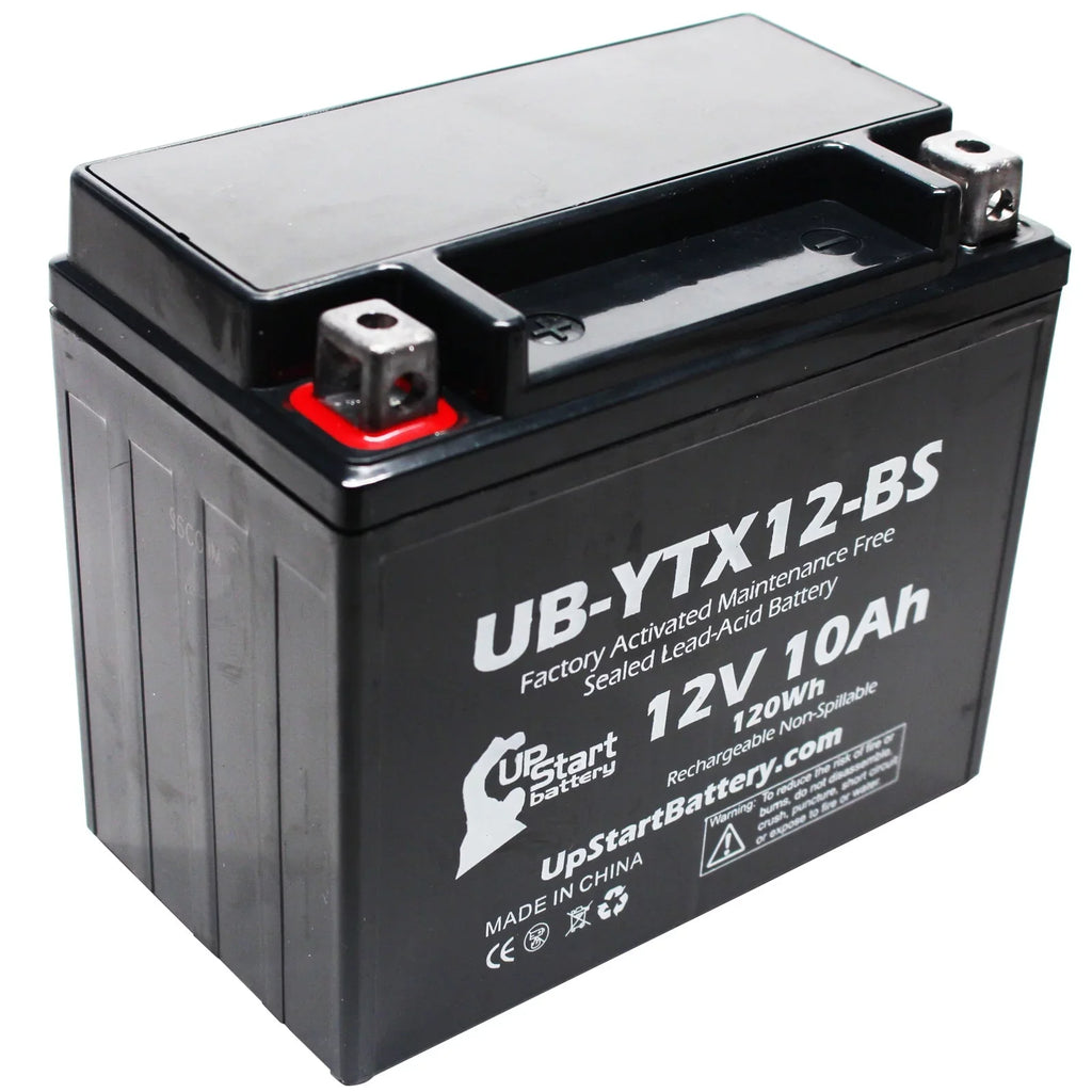 Free, UpStart Suzuki Activated, Battery 1000 Battery CC GSX-R1000 10Ah, 12V, - Maintenance UB-YTX12-BS Factory 2003 Motorcycle Replacement