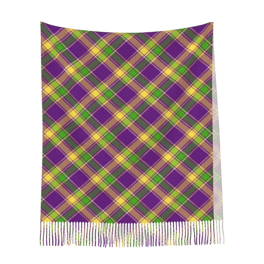 Art Bingfone Plaid Mardi Scarves Scarf Women Gifts- Large Print Gras Cashmere Wrap Soft Elegant Warm Shawl Winter For Feel