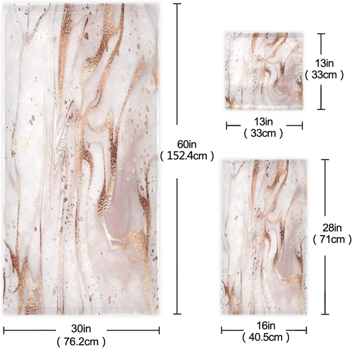 for Towel Gold Home Piece Decor, Hotel Rose & Bath Soft Set Comfortable Abstract Set Absorbent 3 Marble GZHJMY Bath Towels Towels