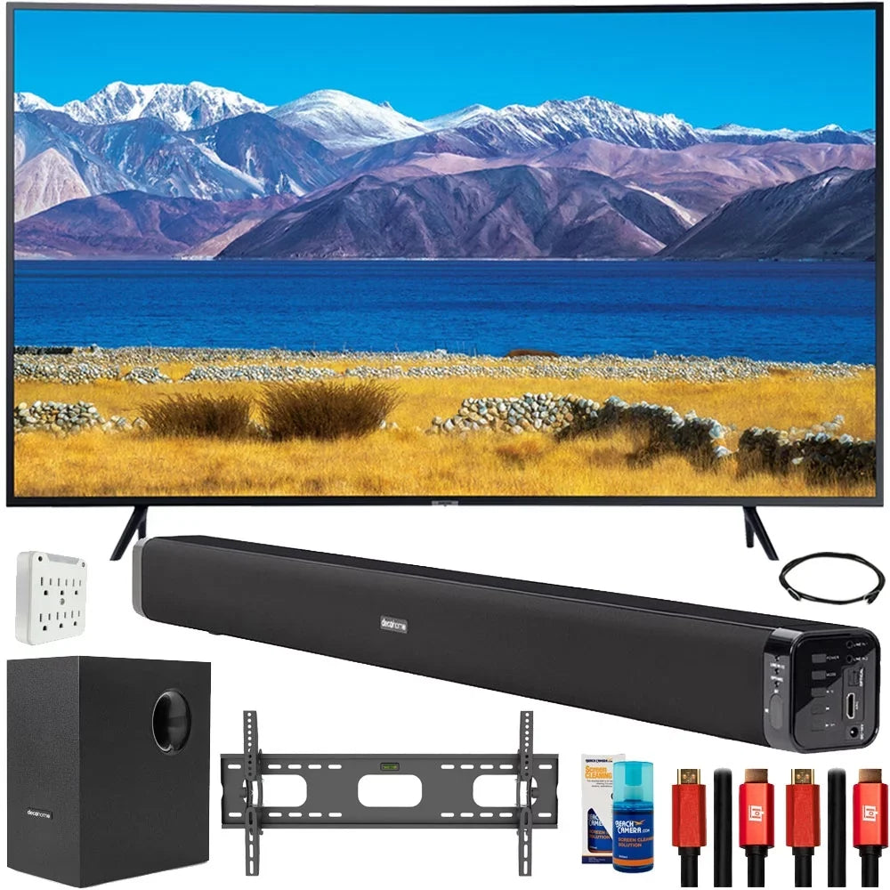 Curved 4K Soundbar Deco with HDR TV Gear Home (2020) 55" Theater Bundle UN55TU8300 Smart UHD