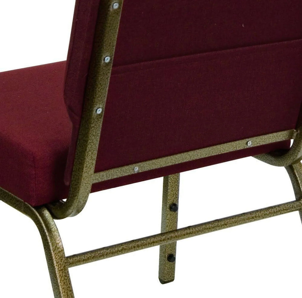 Vein In 21''W Burgundy Fabric - HERCULES Series Church Chair Stacking Frame