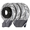 Slotted Front 2006 Drilled for Kit 2003 and 2007 Pads and Brake 2004 2010 1.9L Rotors Golf 2002 2008 City Golf Replacement Volkswagen AutoShack Beetle 2.0L 2000 Rear 2005 FWD Ceramic Black 2009