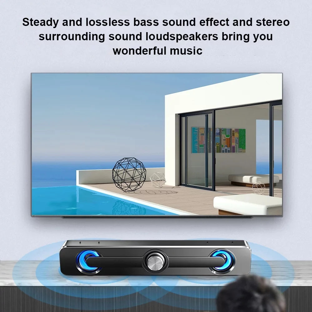 Audio Sound Stereo Subwoofer for Powerful Bass Laptop Speaker, Bar Wired Tablet Radirus Surround Box for Audio Computer Home Equipment Theater-Like MP3 Phone Quality PC V-111 Speaker, MP4, USB