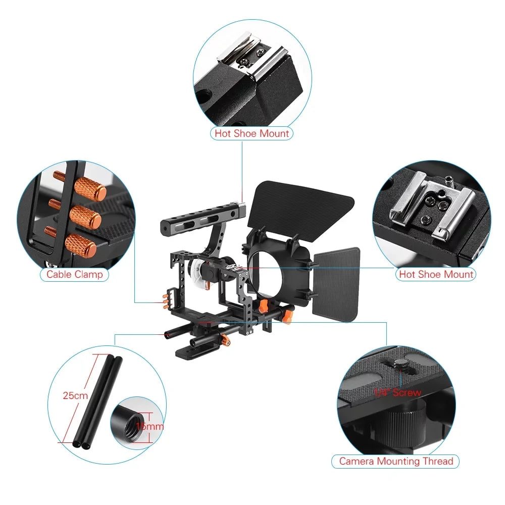 15mm Alloy Video 15mm C500 Andoer Handle Aluminum + + Alloy Rod Camera Camera + Video + + Alloy + Aluminum Box Camera Kit W/matte Box Cage,Handle + Film Camera + A7s/a7/a7r/a7rii/a7sii/a7iv Handle