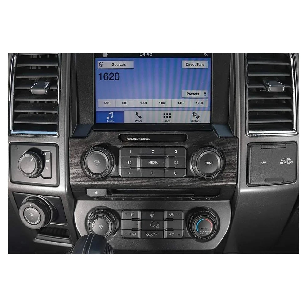 Center 15+ Interior Console F150 Teledu Cover Wood Accessories Black Trim Kit