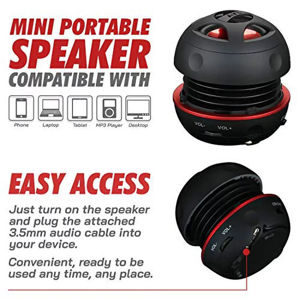 Plug Speaker with Phone iPad, Computer, Input, (Black) in Speaker External Audio MP3 System, Portable Mini Laptop for Aux Cell Speaker iPhone, 3.5mm Player, AYL