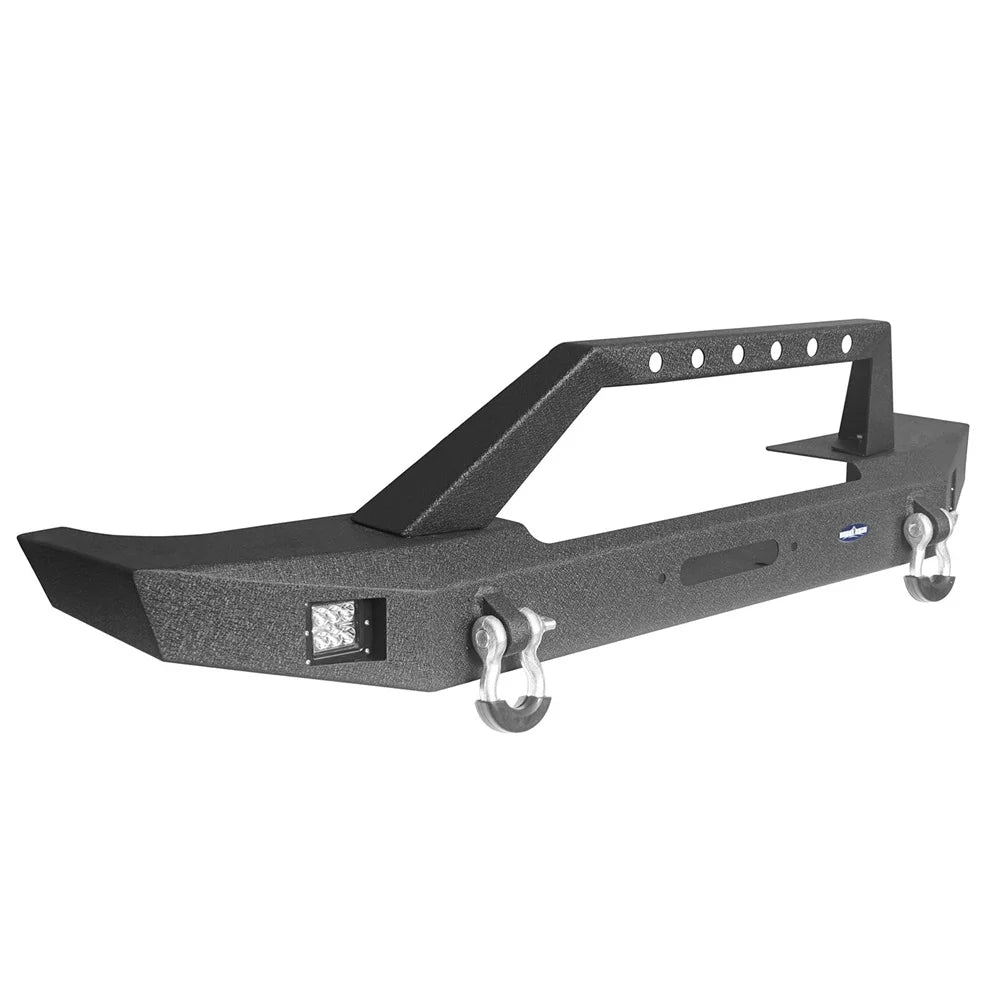 LED W/ Road Winch Front Steel Bumper & Jeep Cherokee XJ Fit 1984-2001 Hooke Spotlights Plate