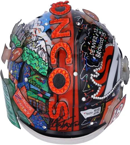 '- by Autographed Charles Painted Helmet Fazzino Fanatics Manning Mini Authentic - B703374 Denver Broncos - Hand Certified Peyton Artist