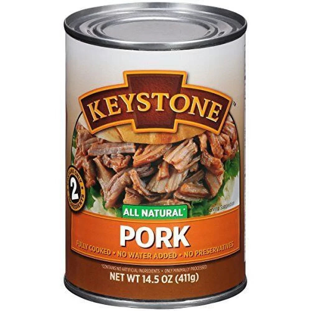 Camping Pack Food For Backpacking oz All Cans Emergency of (12 Pack) to Eat- Survival and Pork Can Keystone Ready 12 Hiking Natural 14.5