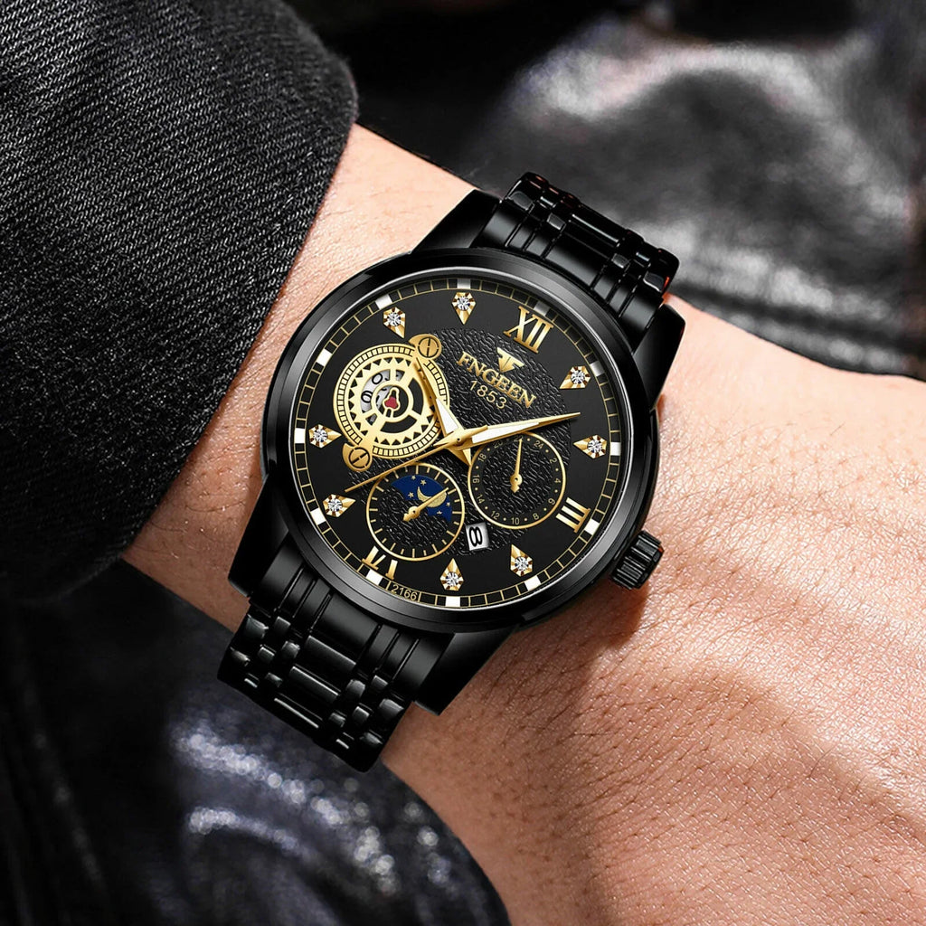 Luxury Wristwatch Classic Waterproof Quartz Men's Steel Stainless Watch Luminous