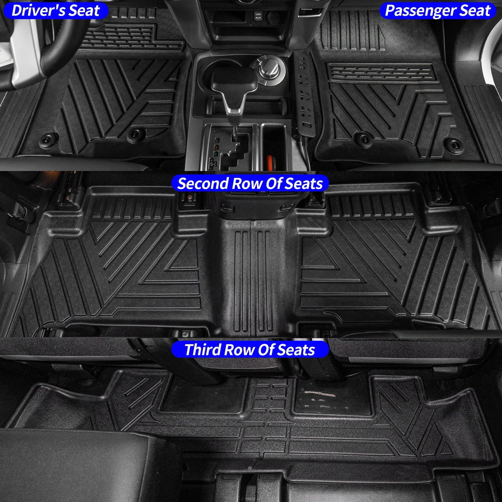 2013-2023 Mat Mats+Trunk 7 Liner 4Runner Cargo Seats Row Toyota Mats) (3rd Mat+Floor Trunk Fit Backrest
