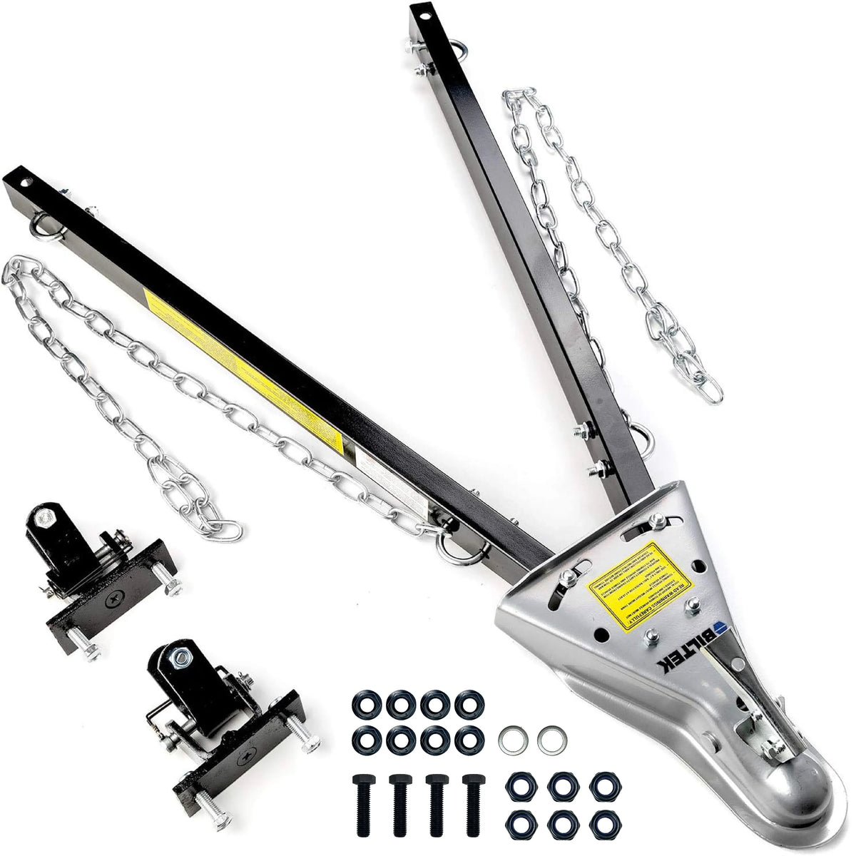 Universal lbs. Trailer Towing Ball with Tow 2x Adjustable Chains 2" Hitch, Capacity 5000 for Bar Safety Biltek