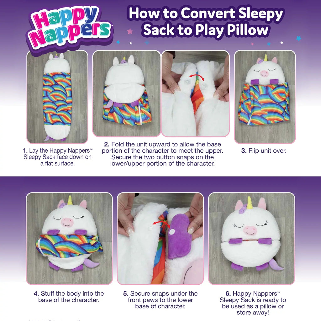 Sleeping and One, Plush Happy in Pillow Toy Nappers Unicorn Sack