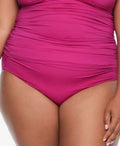 Size Shirred Bottom, PLUMERIA 18W Ralph Swim High-Waist Lauren Plus US