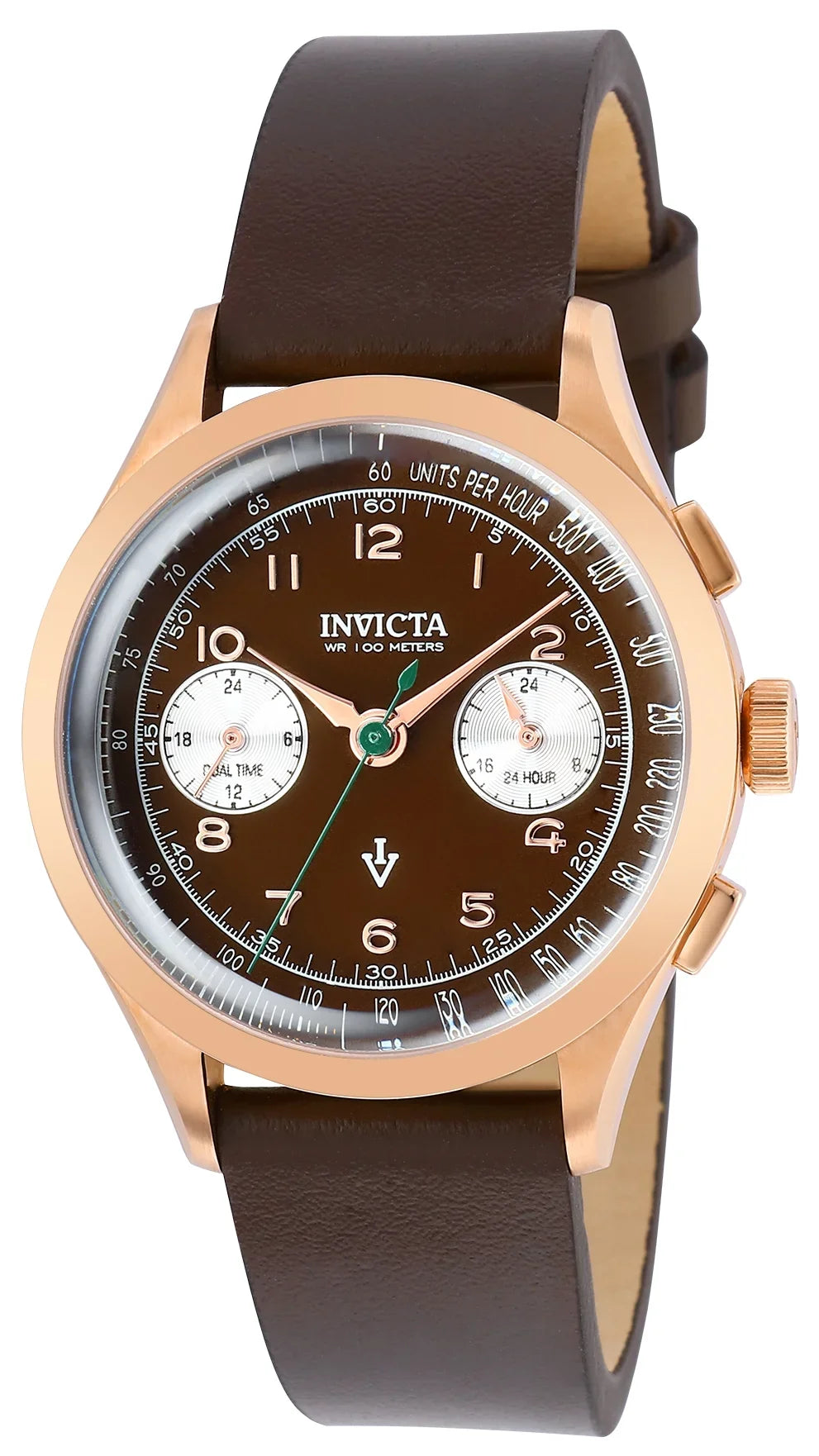 Watch Dial Men's 37058 Invicta Quartz Vintage Brown Multifunction