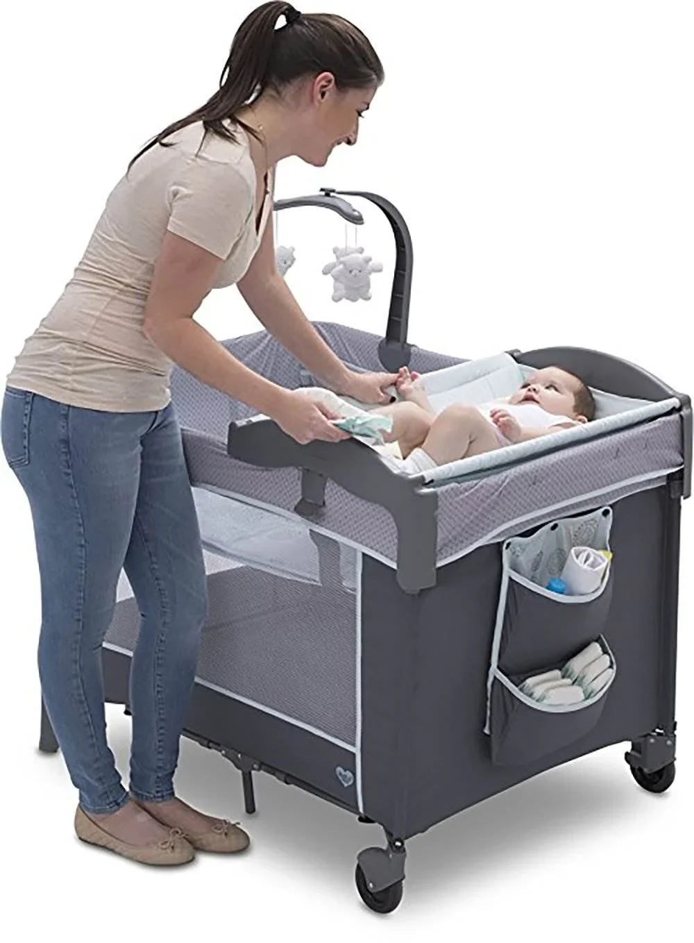 Changing Bassinet Removable Yard Deluxe Portable LX Table, Play Delta Children Baby and With Eclipse